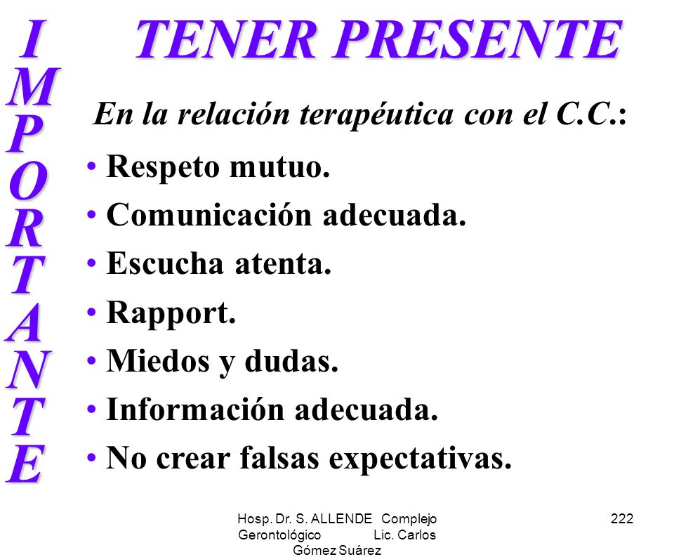 Hosp. Dr. S. ALLENDE Complejo Gerontológico Lic. Carlos Gómez Suárez