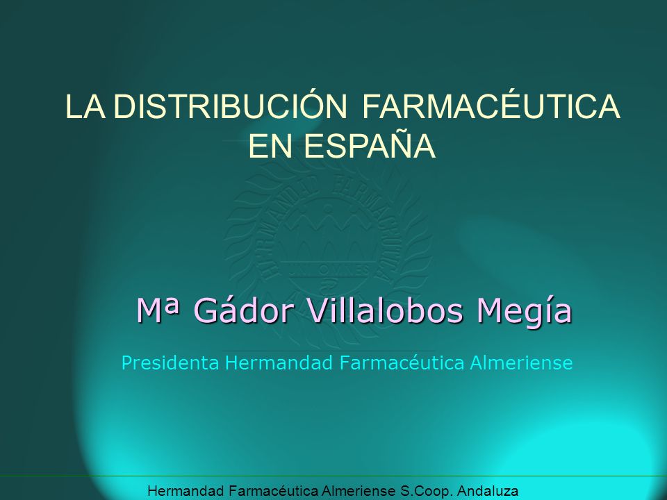 Mª Gádor Villalobos Megía Presidenta Hermandad Farmacéutica Almeriense