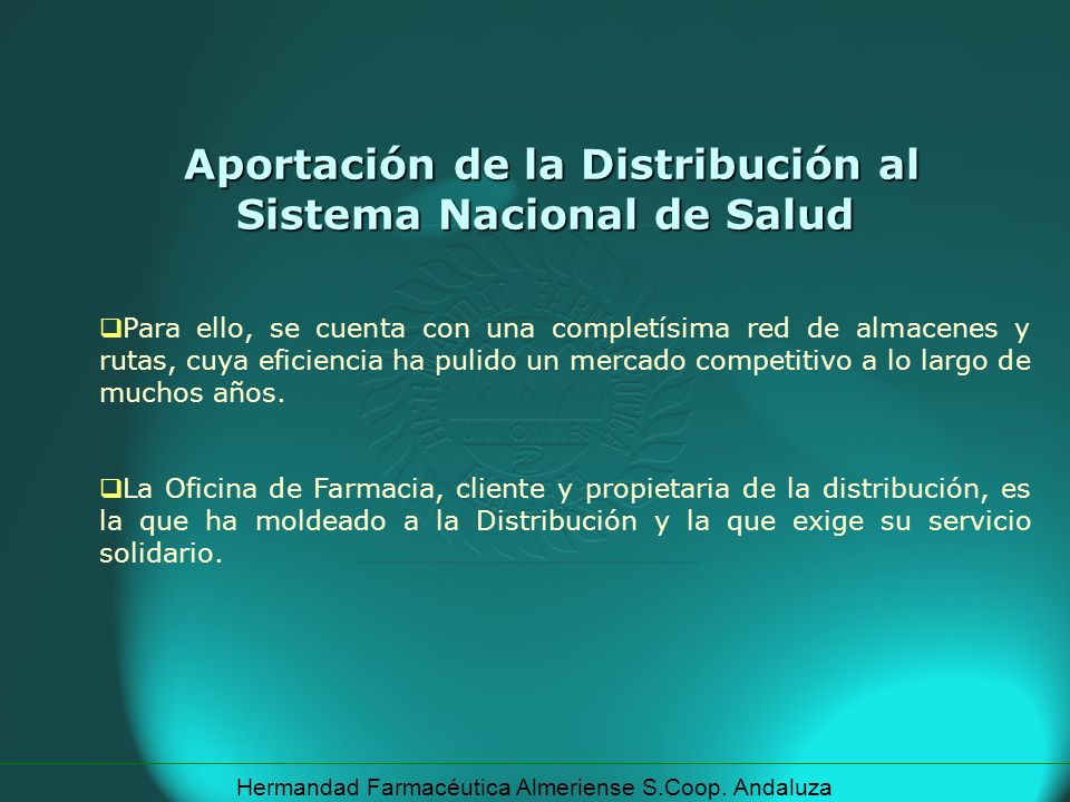 Aportación de la Distribución al Sistema Nacional de Salud