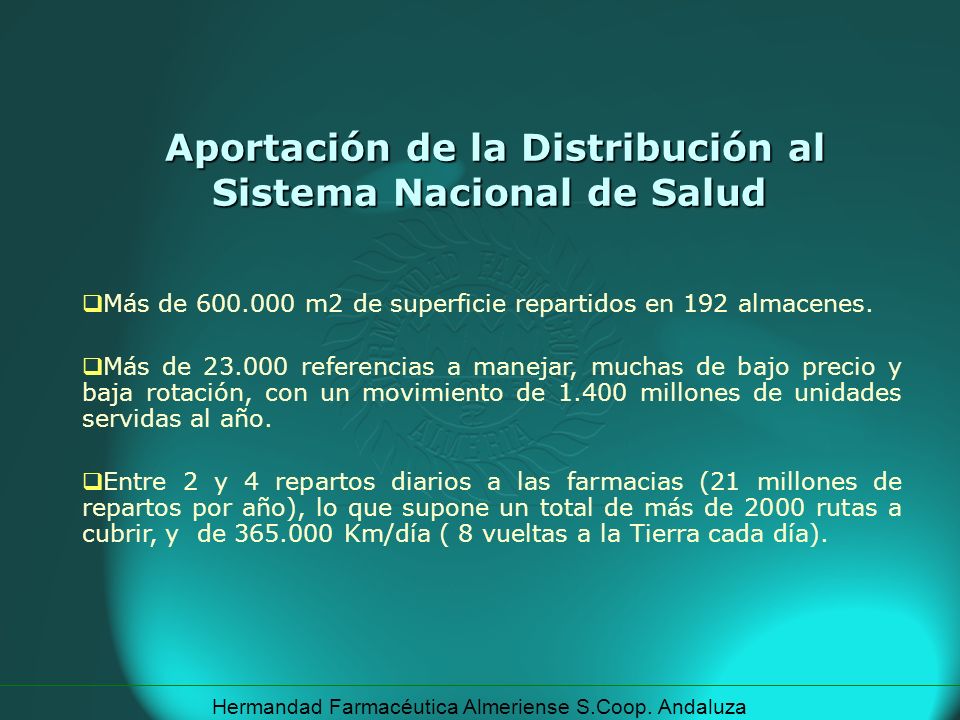 Aportación de la Distribución al Sistema Nacional de Salud