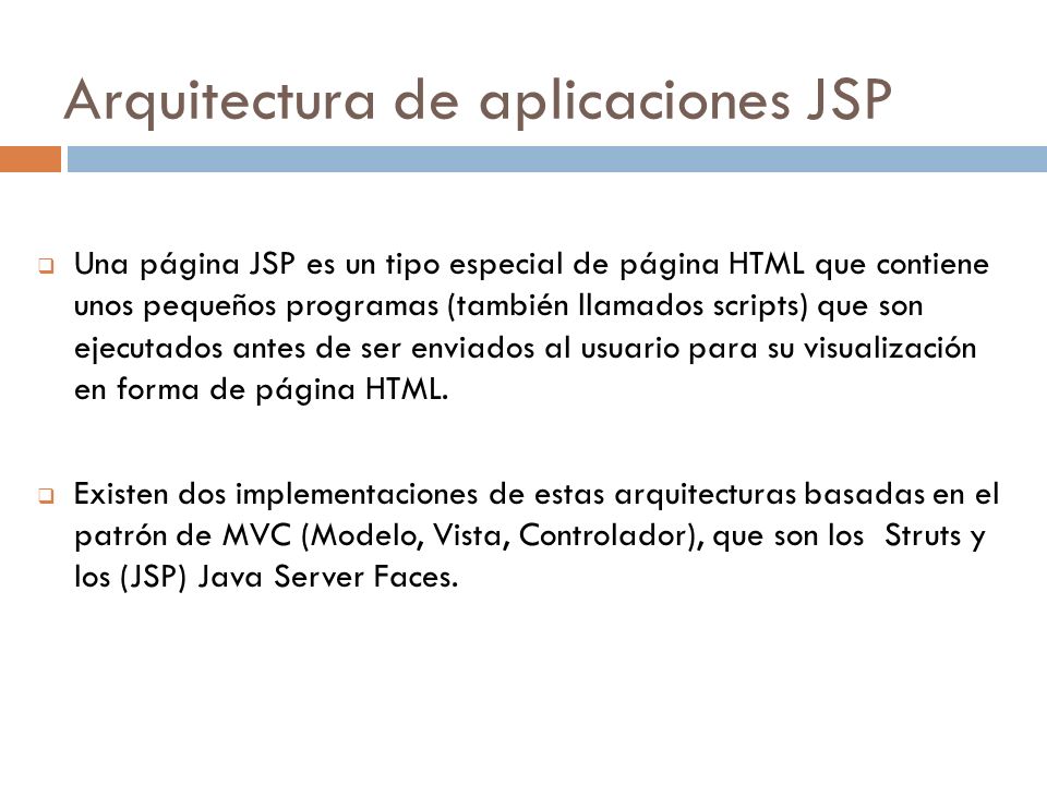 Arquitectura de aplicaciones JSP