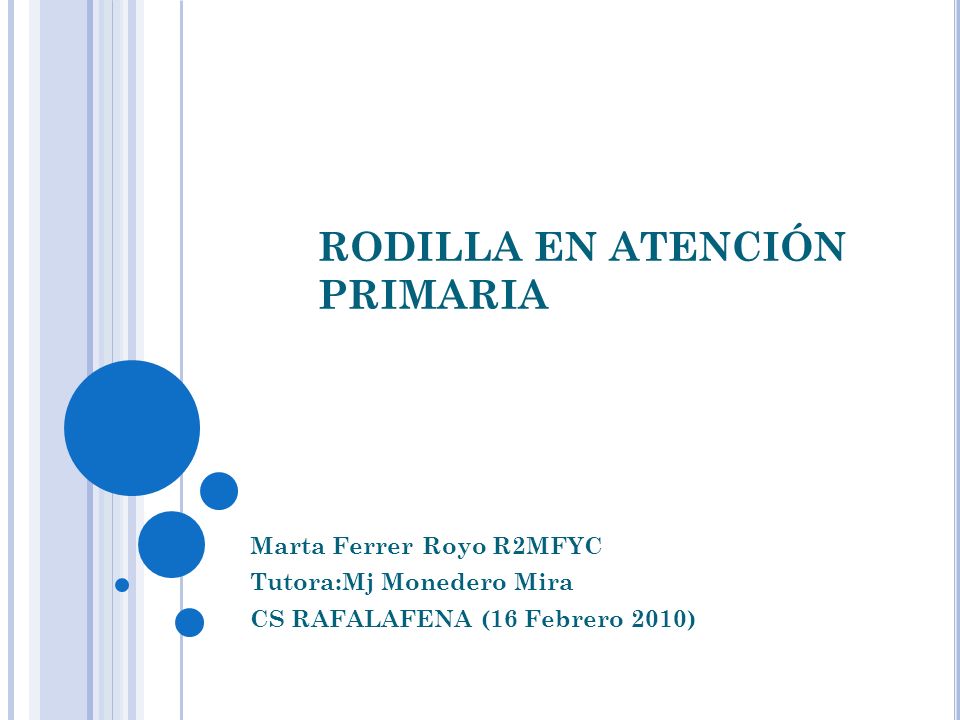RODILLA EN ATENCIÓN PRIMARIA
