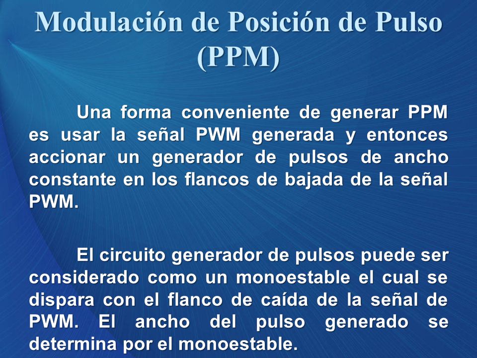 Modulación de Posición de Pulso (PPM)