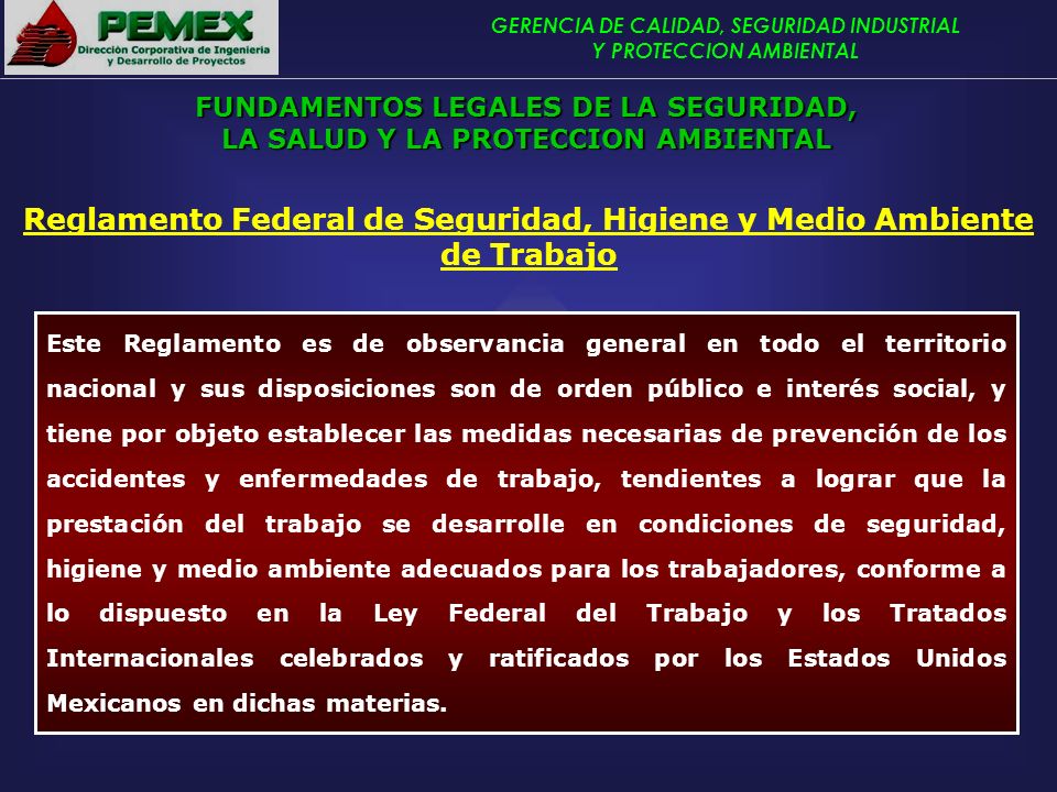 Reglamento Federal de Seguridad, Higiene y Medio Ambiente de Trabajo