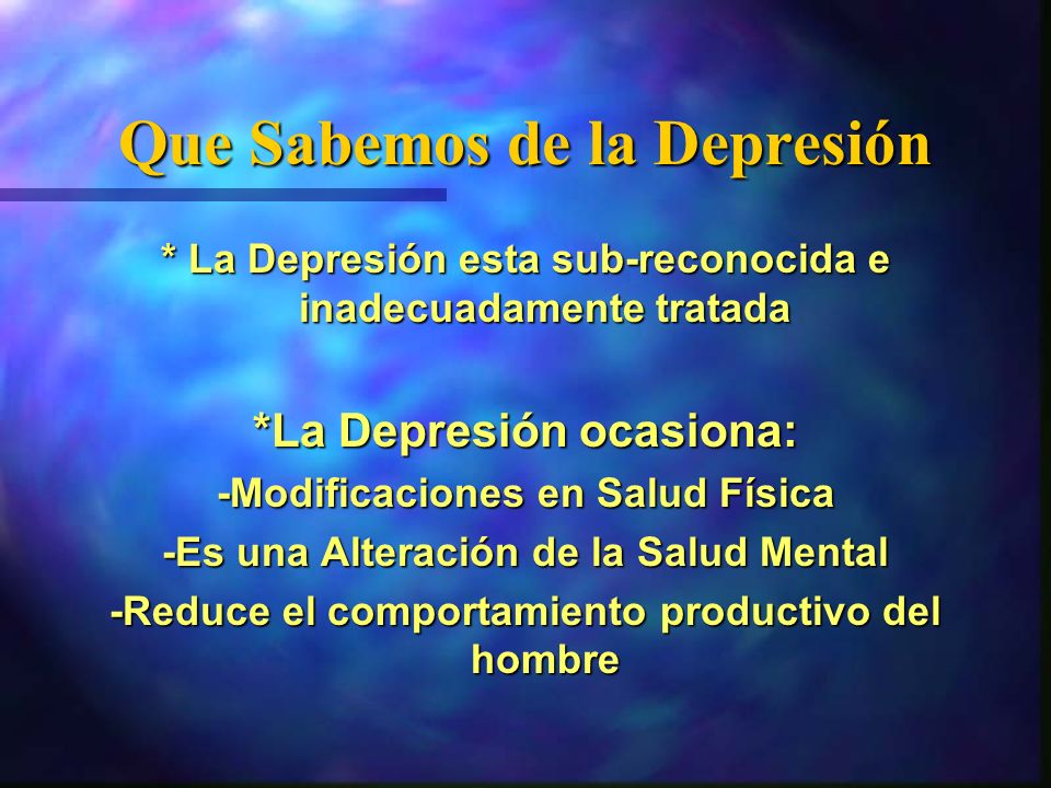 Que Sabemos de la Depresión