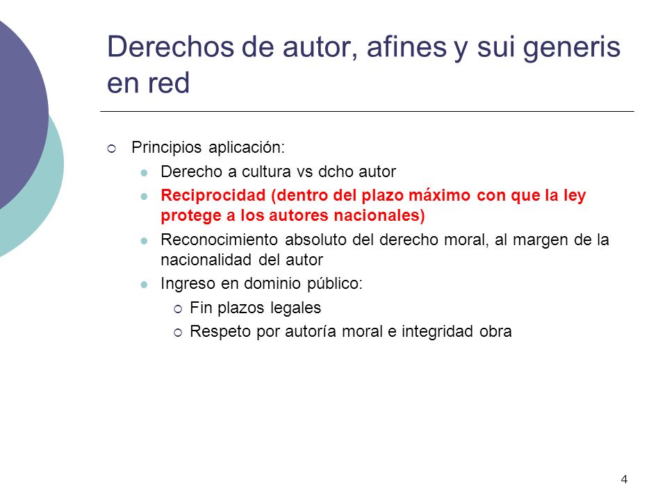 Derechos de autor, afines y sui generis en red