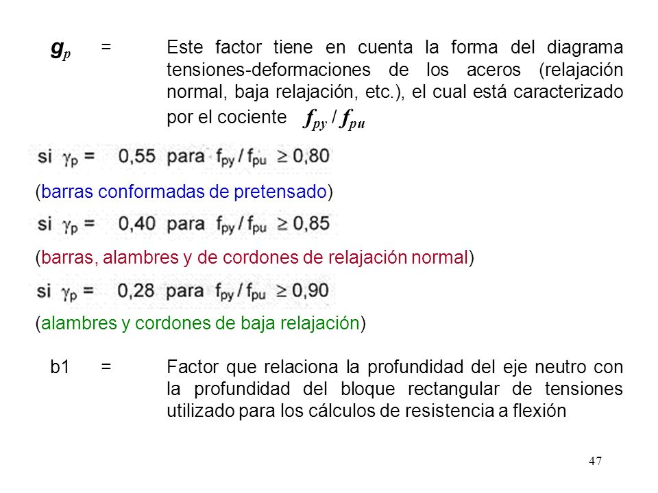 gp. =. Este factor tiene en cuenta la forma del diagrama