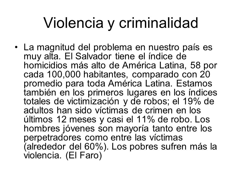 Violencia y criminalidad