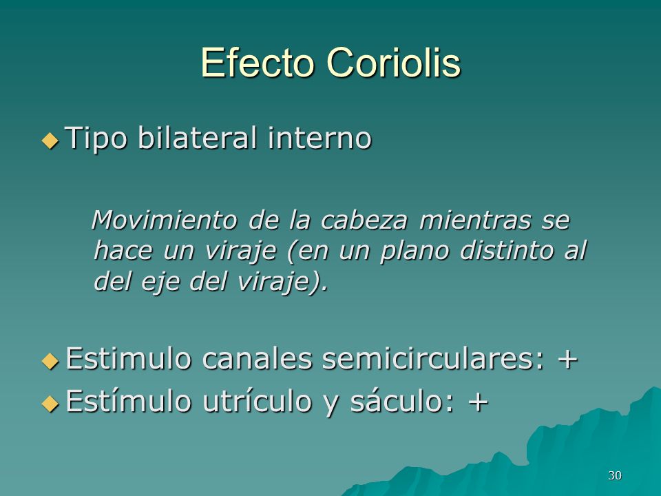Efecto Coriolis Tipo bilateral interno