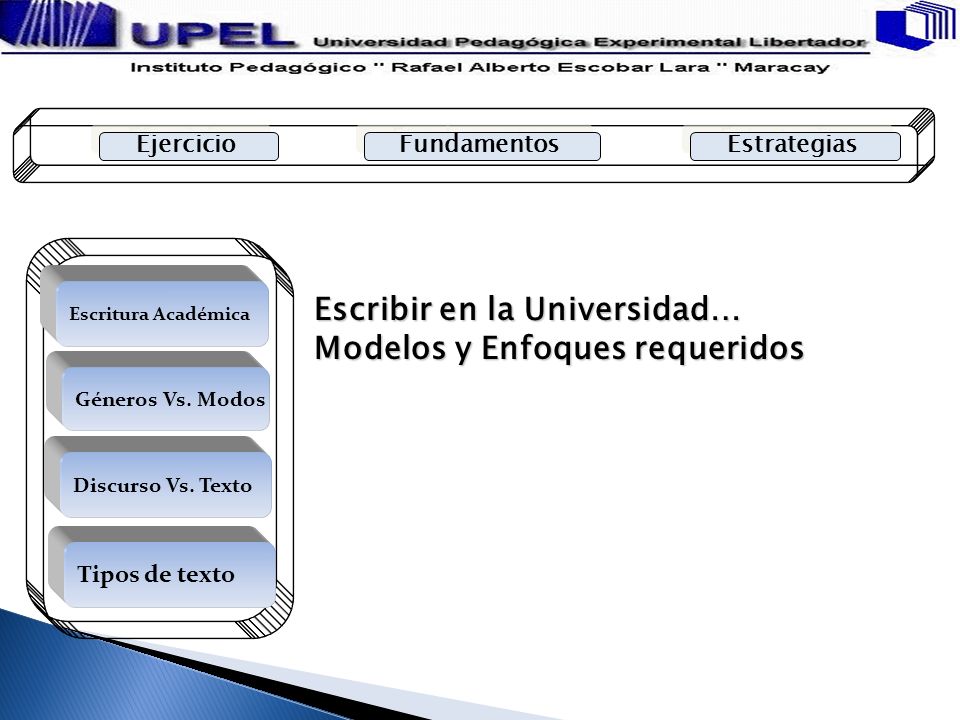 Escribir en la Universidad… Modelos y Enfoques requeridos