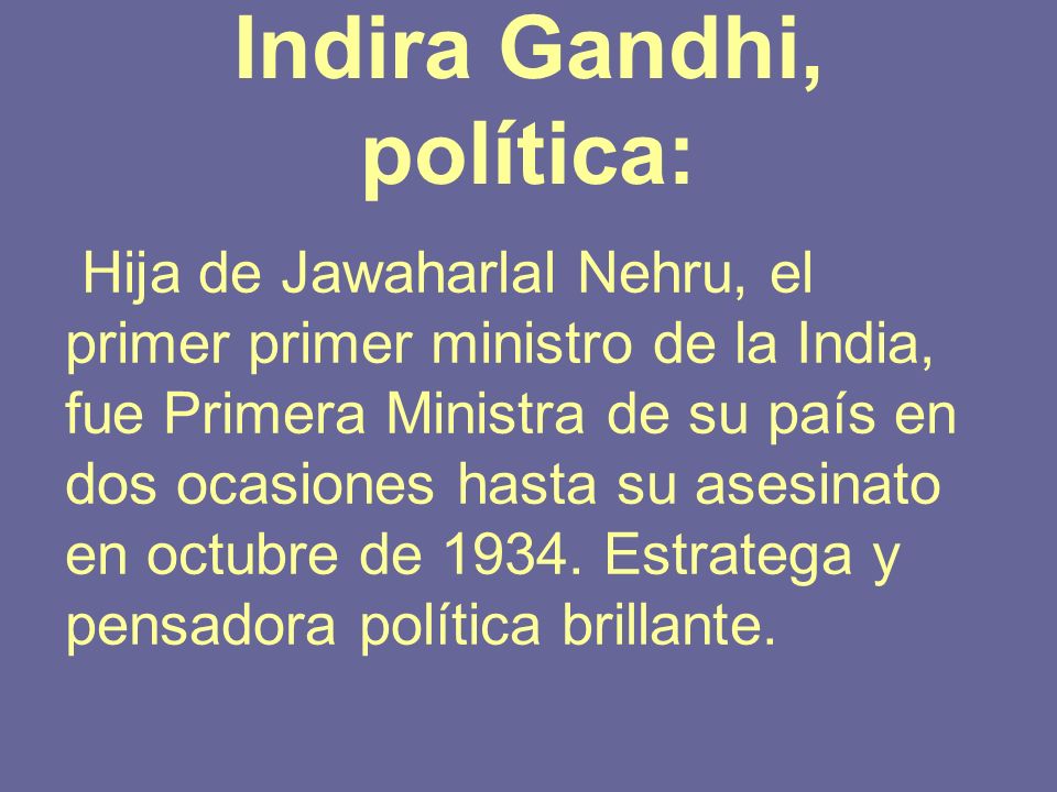 Indira Gandhi, política: