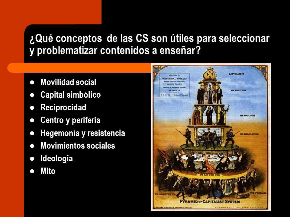 ¿Qué conceptos de las CS son útiles para seleccionar y problematizar contenidos a enseñar