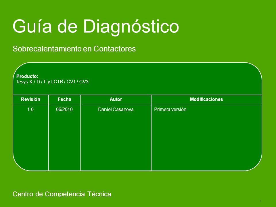 Sobrecalentamiento en Contactores