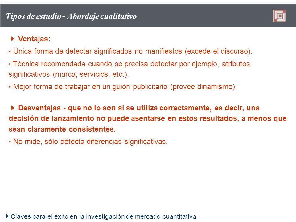 Tipos de estudio - Abordaje cualitativo
