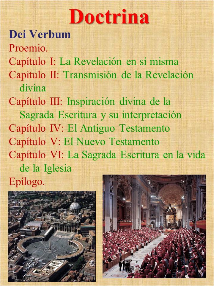 Doctrina Dei Verbum Proemio. Capítulo I: La Revelación en sí misma