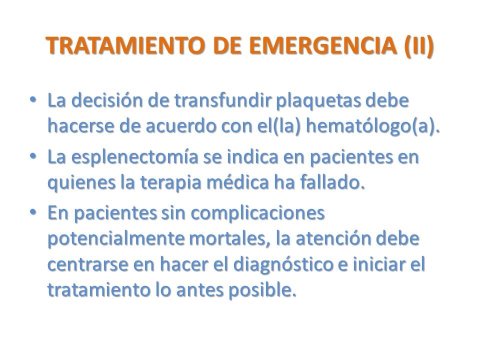 TRATAMIENTO DE EMERGENCIA (II)
