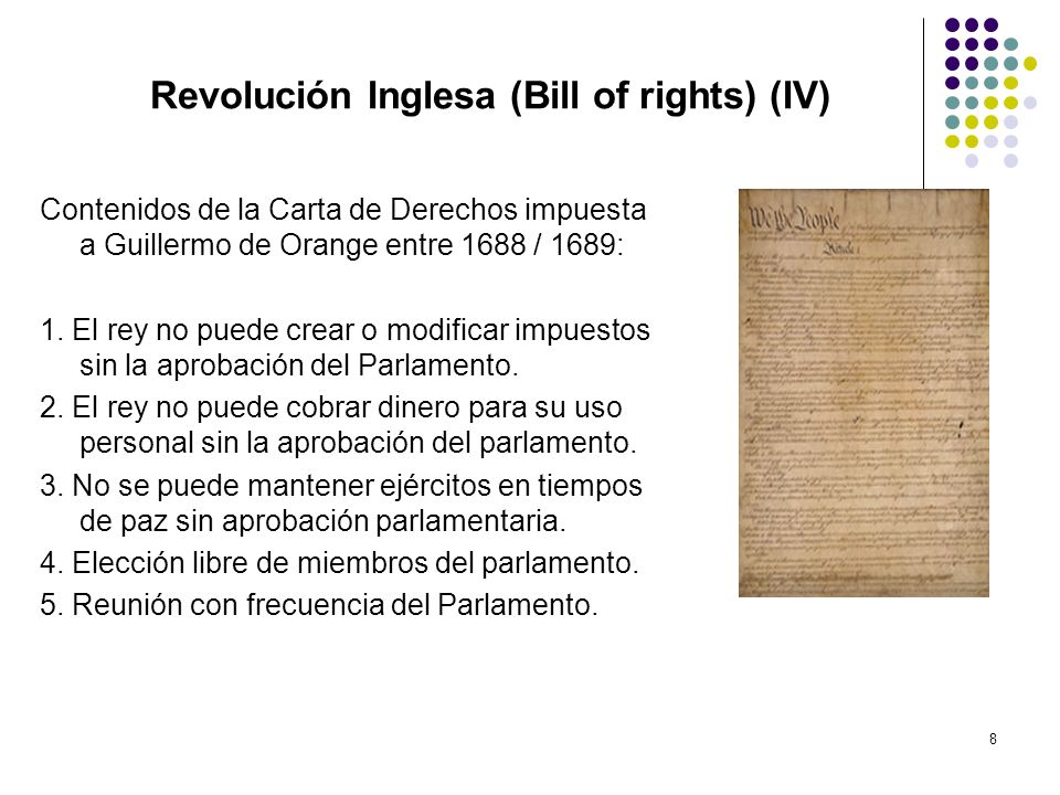 Revolución Inglesa (Bill of rights) (IV)