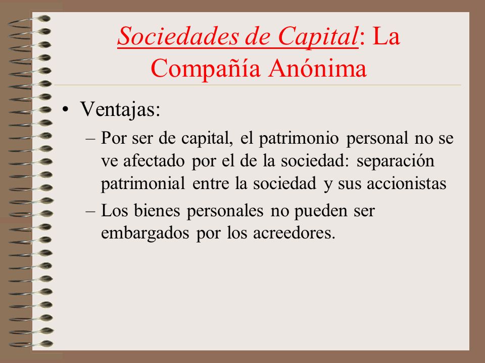 Sociedades de Capital: La Compañía Anónima