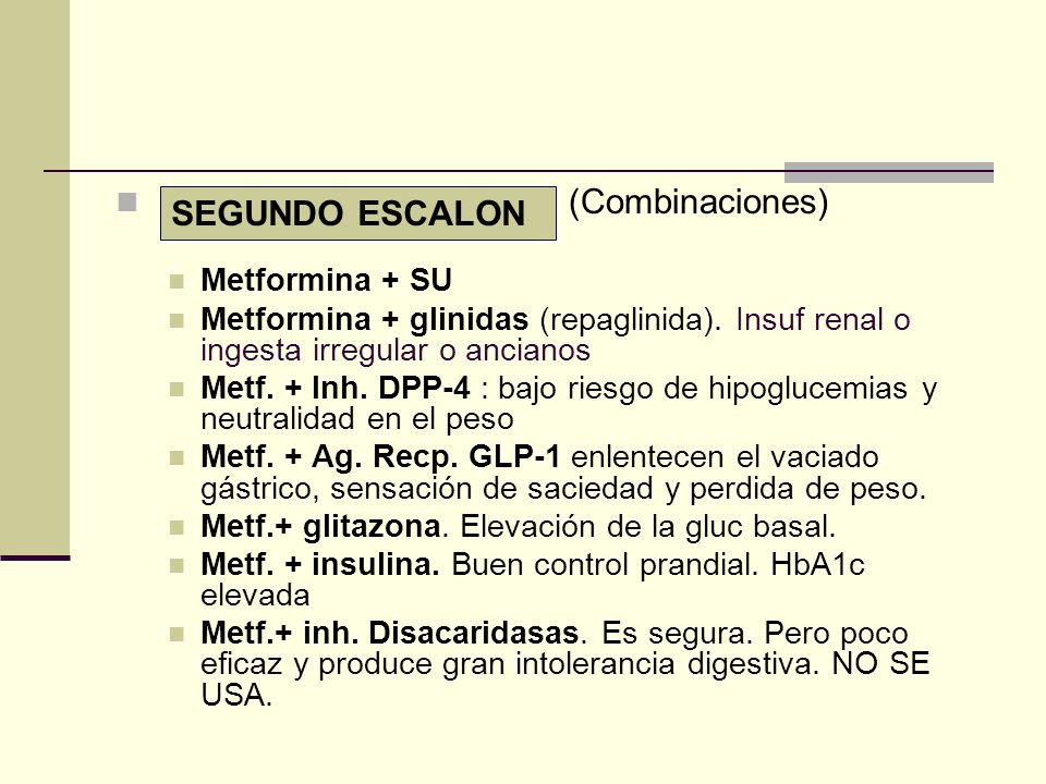 (Combinaciones) SEGUNDO ESCALON Metformina + SU