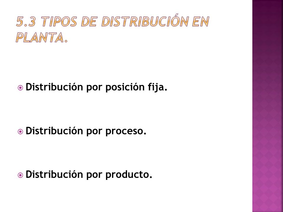 5.3 Tipos de distribución en planta.