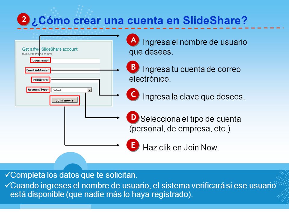 ¿Cómo crear una cuenta en SlideShare