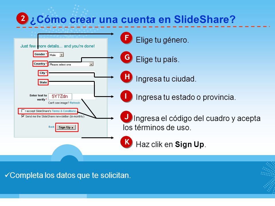 ¿Cómo crear una cuenta en SlideShare