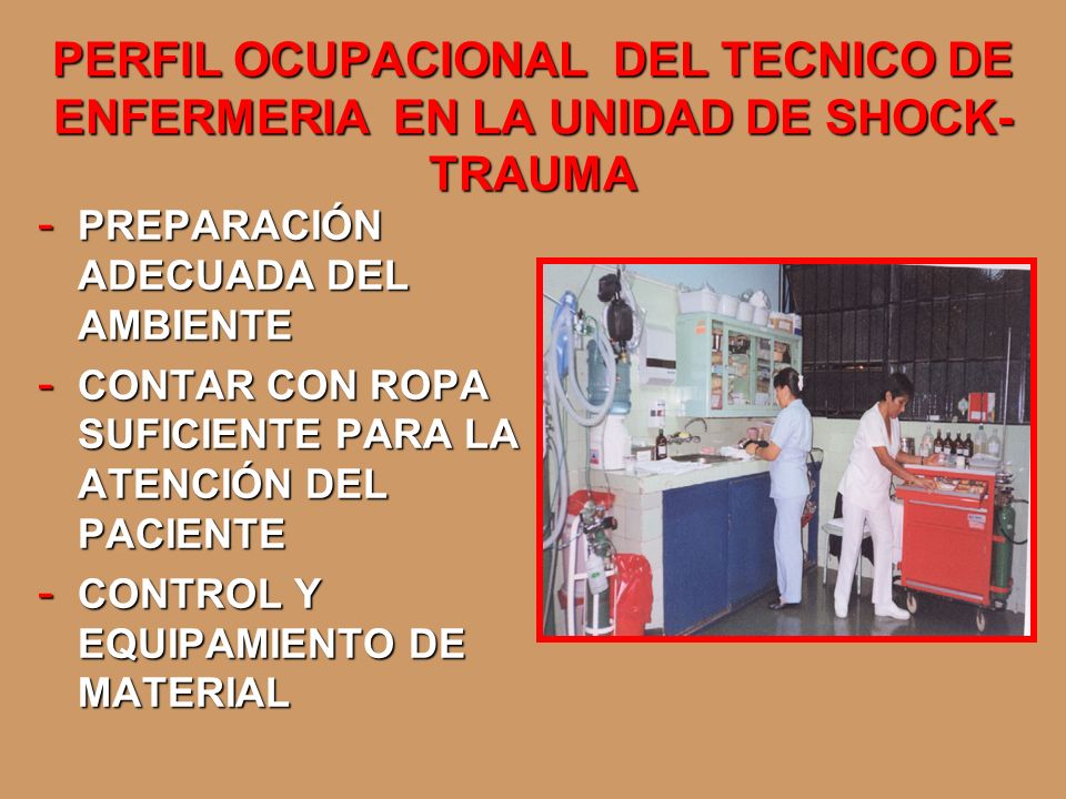 PERFIL OCUPACIONAL DEL TECNICO DE ENFERMERIA EN LA UNIDAD DE SHOCK-TRAUMA