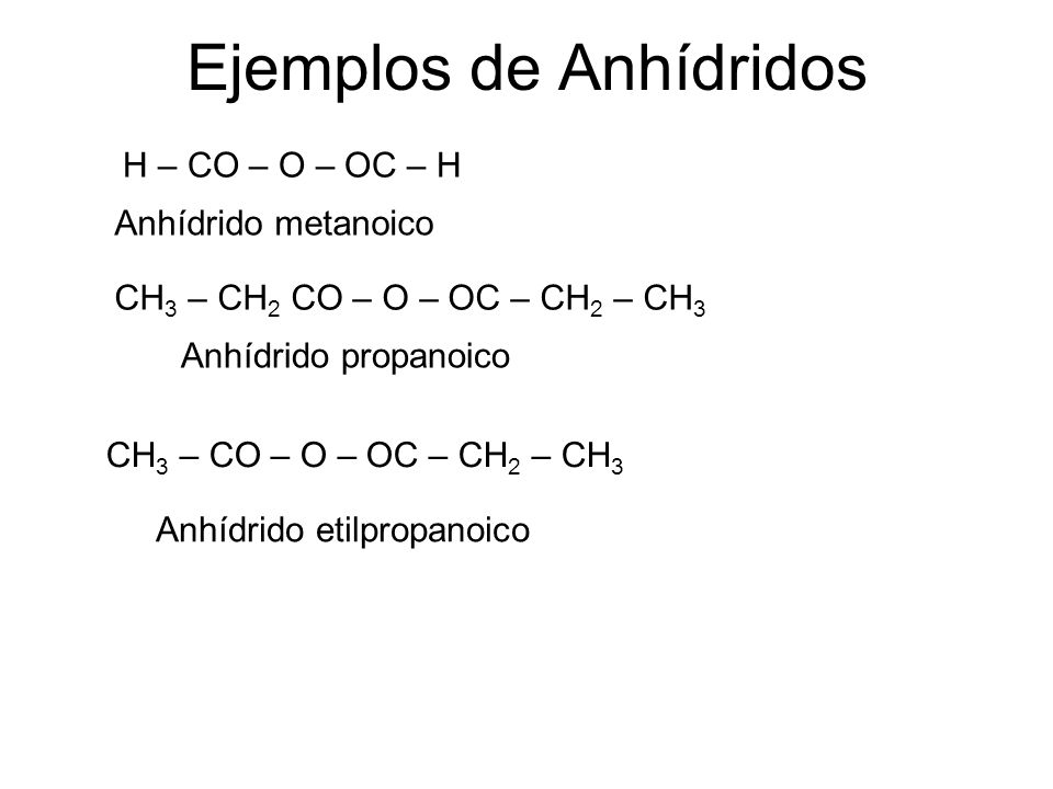 Ejemplos de Anhídridos