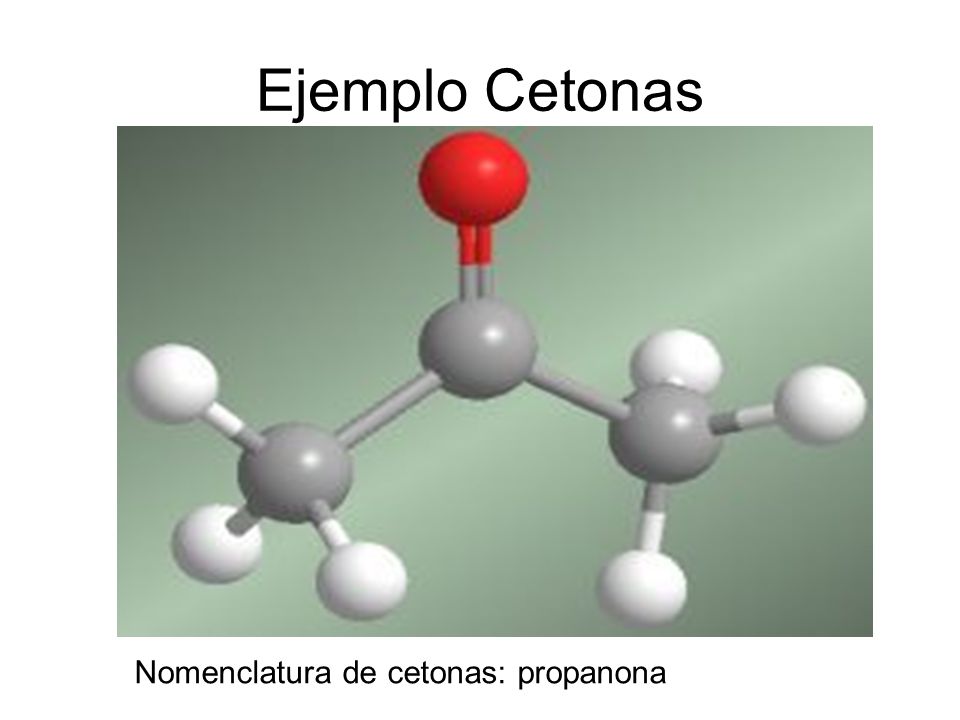 Ejemplo Cetonas Nomenclatura de cetonas: propanona