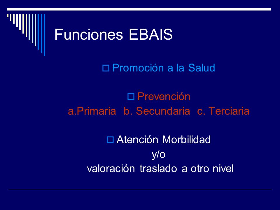Funciones EBAIS Promoción a la Salud Prevención