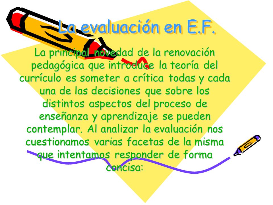 La evaluación en E.F.