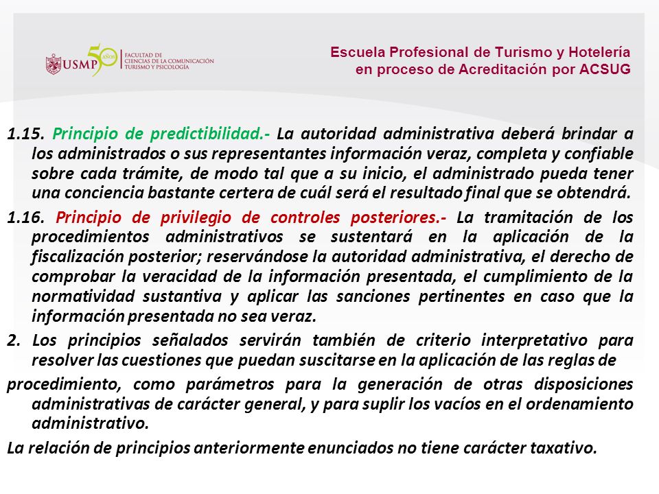 Escuela Profesional de Turismo y Hotelería en proceso de Acreditación por ACSUG