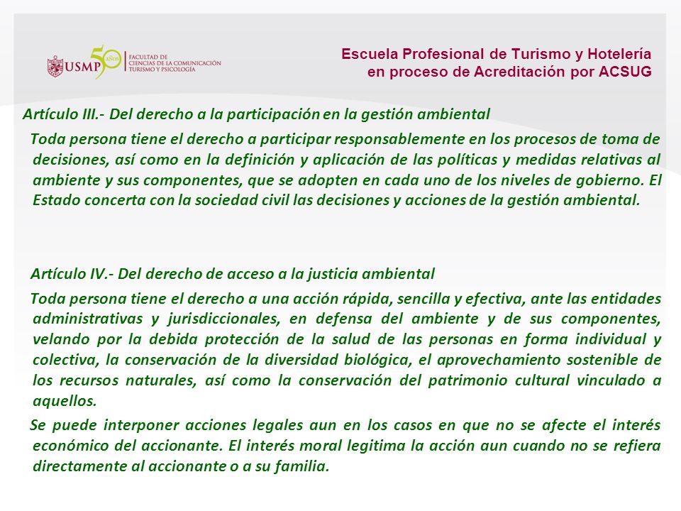 Escuela Profesional de Turismo y Hotelería en proceso de Acreditación por ACSUG