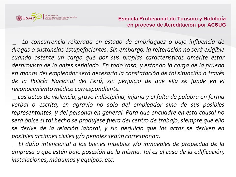 Escuela Profesional de Turismo y Hotelería en proceso de Acreditación por ACSUG