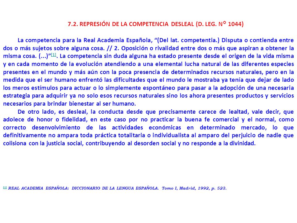 7.2. REPRESIÓN DE LA COMPETENCIA DESLEAL (D. LEG. N° 1044)