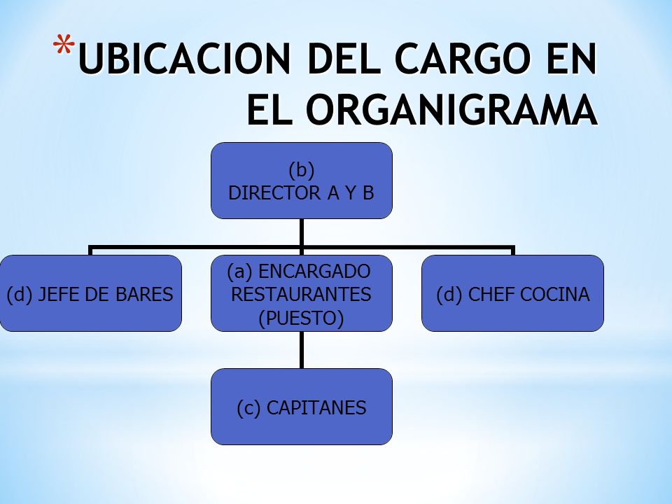 UBICACION DEL CARGO EN EL ORGANIGRAMA
