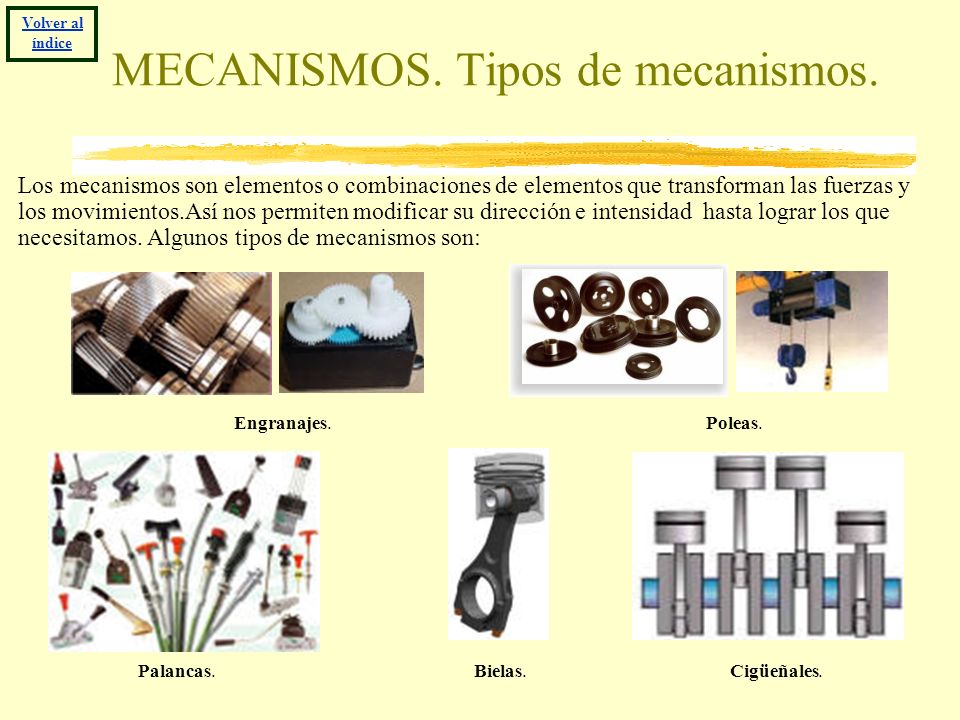 MECANISMOS. Tipos de mecanismos.