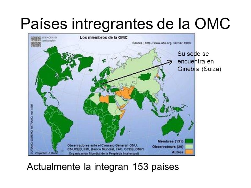 Países intregrantes de la OMC