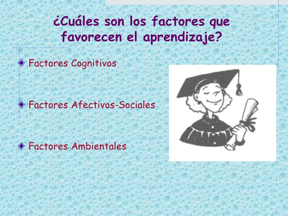 ¿Cuáles son los factores que favorecen el aprendizaje