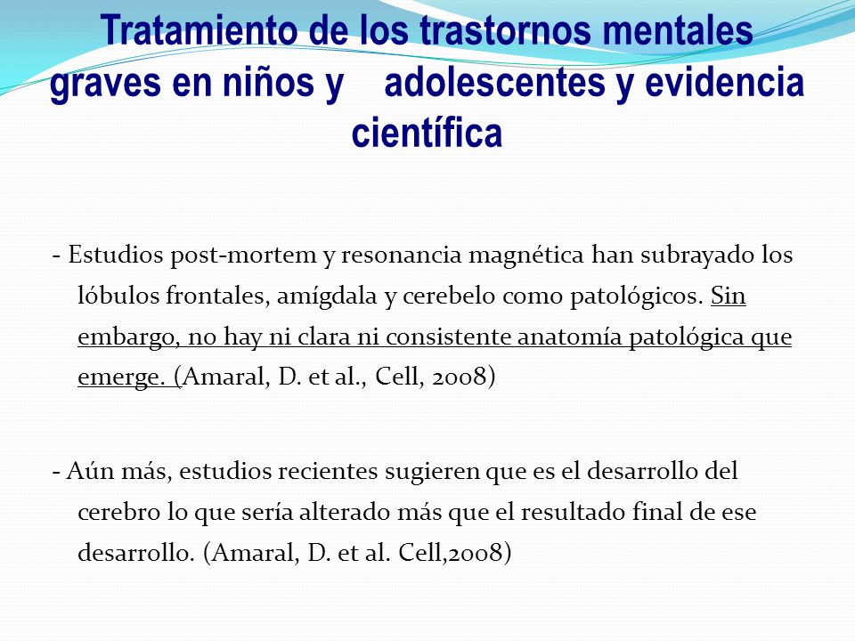 Tratamiento de los trastornos mentales graves en niños y adolescentes y evidencia científica
