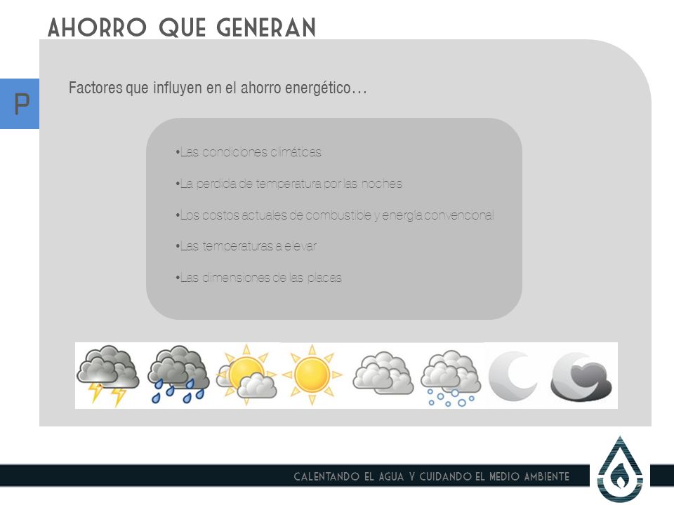 P Ahorro que generan Factores que influyen en el ahorro energético…