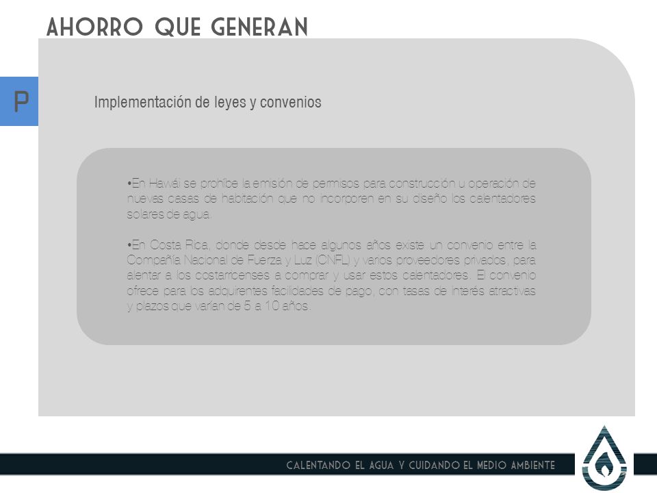 P Ahorro que generan Implementación de leyes y convenios