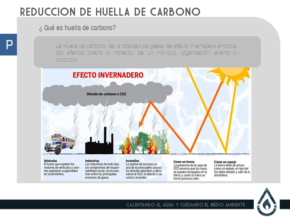 P REDUCCION DE HUELLA DE CARBONO ¿ Qué es huella de carbono