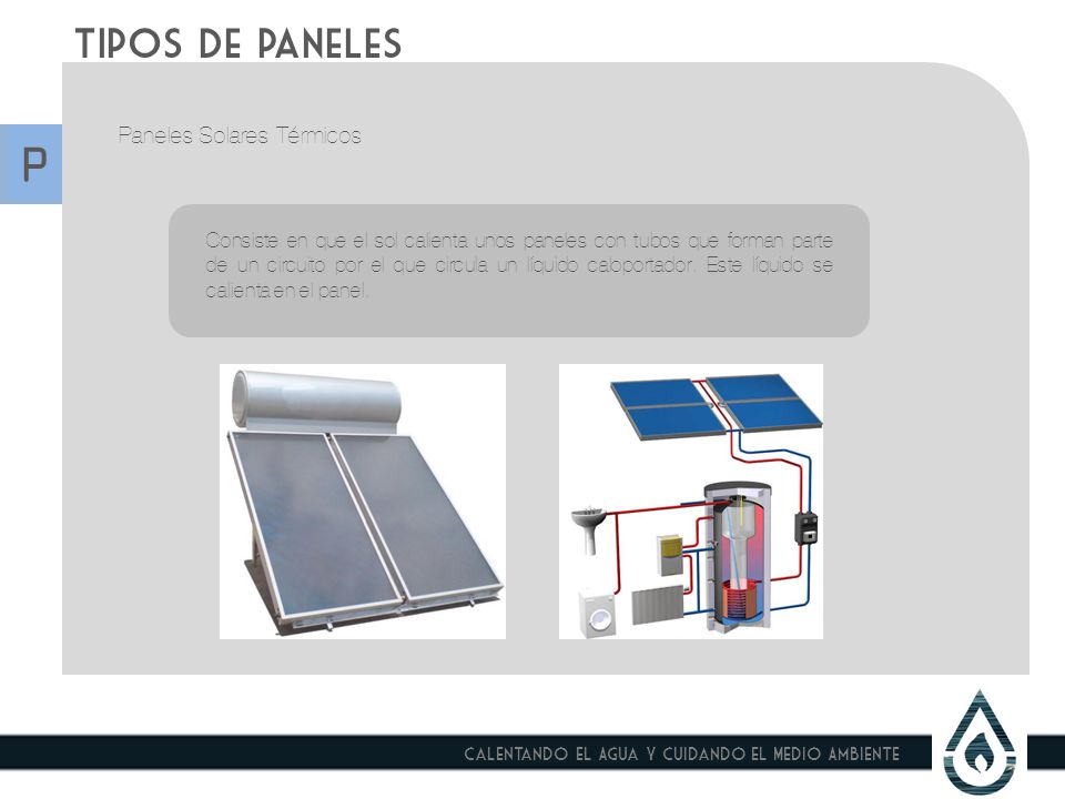 P Tipos de paneles Paneles Solares Térmicos
