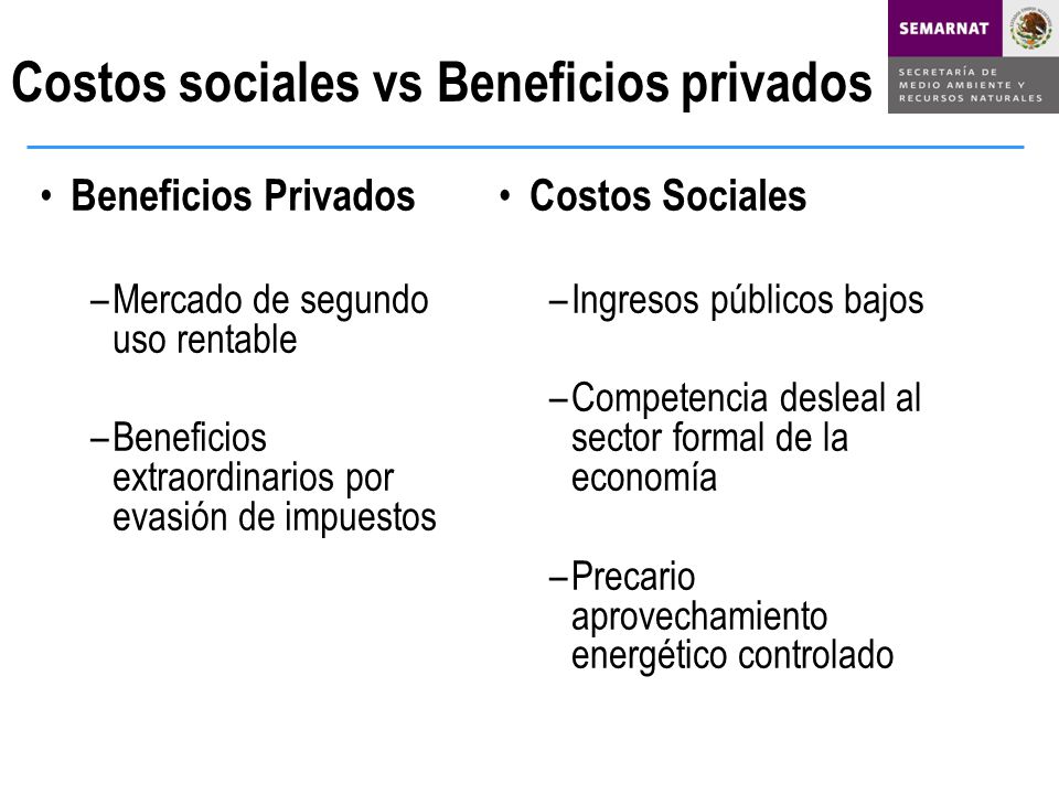 Costos sociales vs Beneficios privados