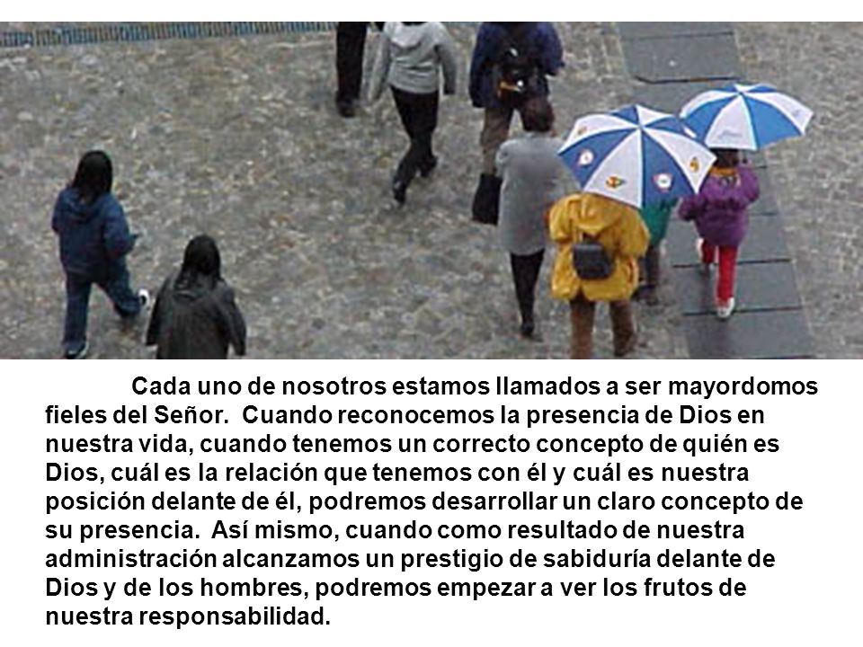 Cada uno de nosotros estamos llamados a ser mayordomos fieles del Señor.