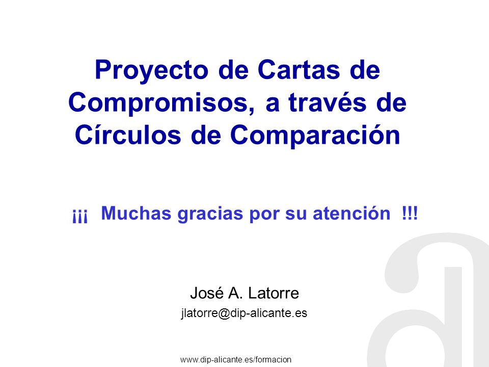 Proyecto de Cartas de Compromisos, a través de Círculos de Comparación