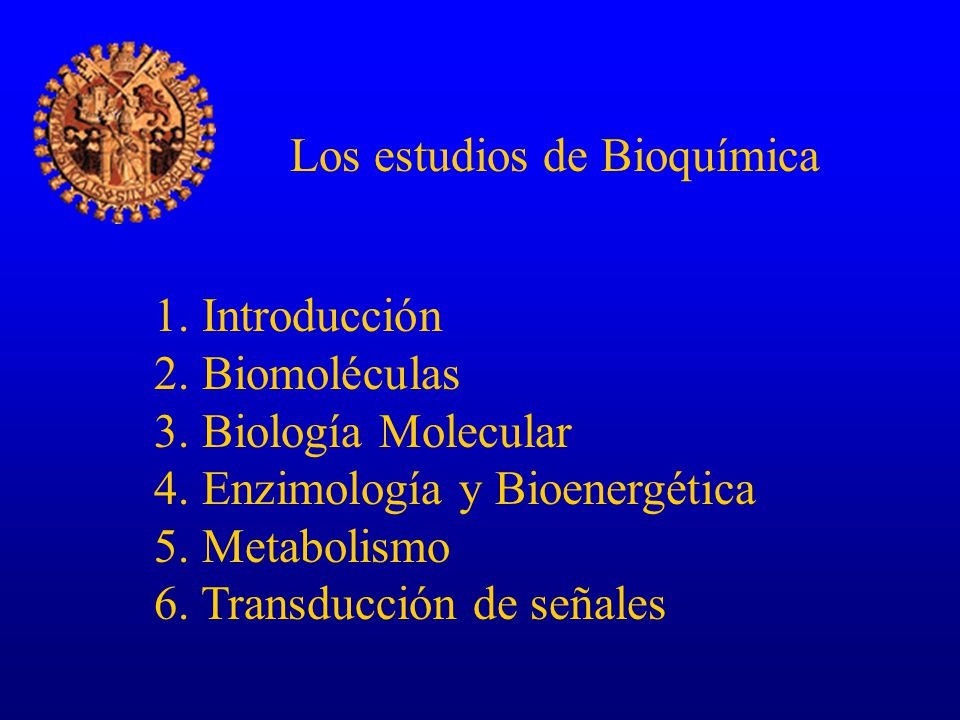 Los estudios de Bioquímica