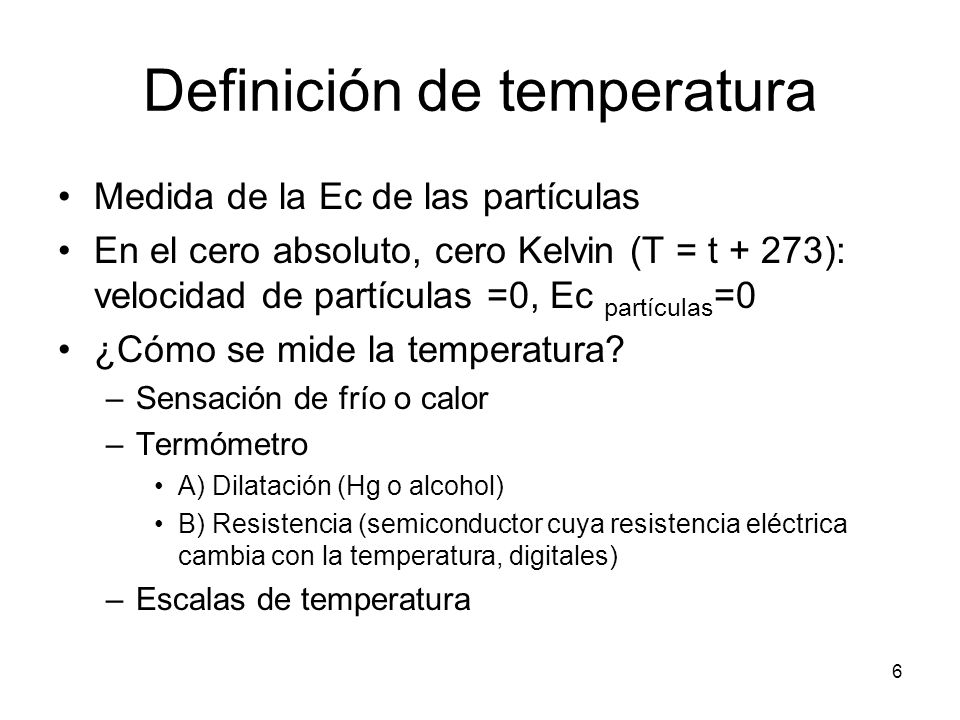 Definición de temperatura