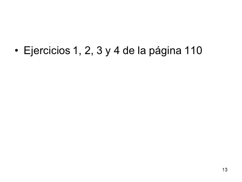 Ejercicios 1, 2, 3 y 4 de la página 110